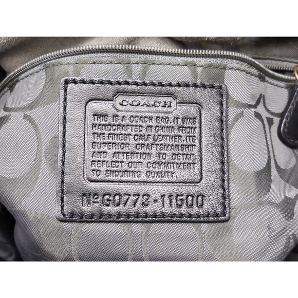 Coach Gallery Black Patent Leather Turn Lock Pocket Doubler Handle Tote Bag - Picture 12 of 16